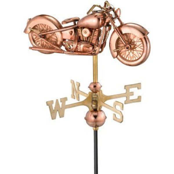 Good Directions Good Directions Motorcycle Garden Weathervane, Polished Copper w/Roof Mount 8846PR